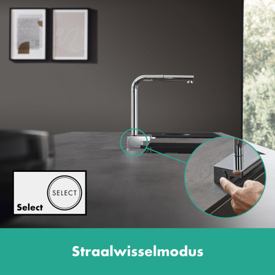 Hansgrohe Aquno Select M81 - 1 greeps keukenkraan - 250 uitrekb. uitloop - 2jet - sbox - hoogglans chroom