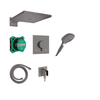 Hansgrohe Raindance E set de douche encastré - 30cm - 1 jet - brushed black chrome (noir)
