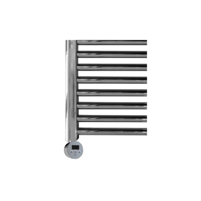 Sanicare Elektrische Radiator - 111.8x45cm - 435W - design - thermostaat - chroom - linksonder - Chroom