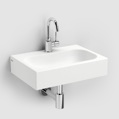 Clou Match Me lave-mains 45x32cm trou de robinet pré-percé Aluite Blanc mat