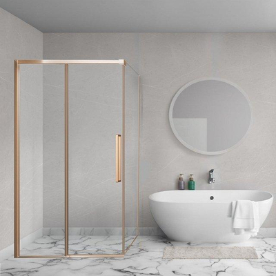 Aqua Vista Lokla paroi latérale - 30x200cm - incl. kit de montage - pour cabine de douche - cuivre brossé