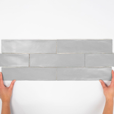 Terravito Pavero wandtegel - 7.5x30cm - 8.6mm - Rechthoek - Grijs mat