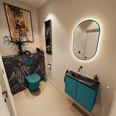 MONDIAZ TURE-DLUX 60cm toiletmeubel Smag. EDEN wastafel Lava positie links. Zonder kraangat.