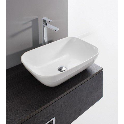 Crosswater Serene Wastafel - 58x35x15cm - zonder kraangat - zonder overloop - glans wit