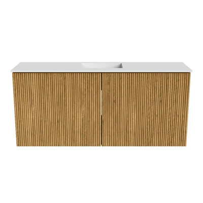 Mondiaz JOYA 90cm toiletmeubel - kleur Oak - Wastafel FAYE positie Midden 1 kraangat kleur Talc.
