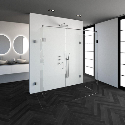 BRAUER Create Cabine de douche XL 180x100cm sans profilé avec verre de sécurité anticalcaire 8mm Chrome brillant