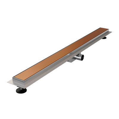Brauer Caniveau de douche 90x7.5cm avec grille multi-usages et bride inox Cuivre brossé