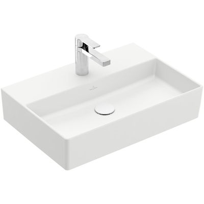 Villeroy & Boch memento 2.0 wastafel onderzijde - geslepen - 60x42cm - zonder overloop - 1 kraangat CeramicPlus - Stone White (mat wit)