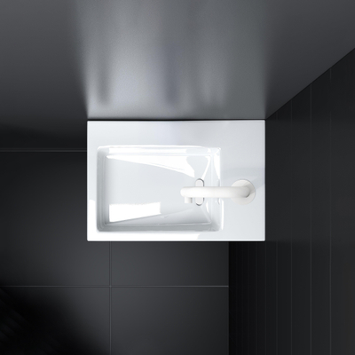 Clou Flush 2 lave-mains - 36x24.5x9cm - avec trou de robinet - avec bonde - Céramique Blanc