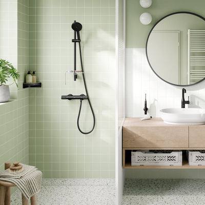 GROHE Vitalio Joy handdoucheset - 3 standen - glijstang 60cm - mat zwart