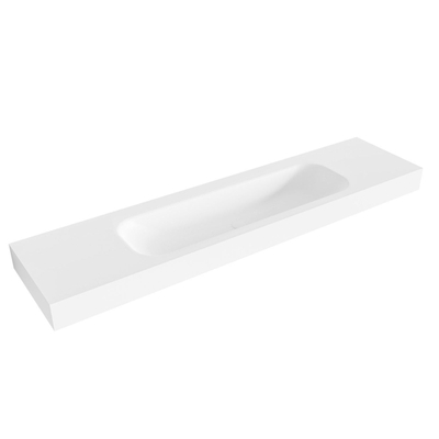 Mondiaz BIG LARGE Vrijhangende wastafel - 190cm - wasbak midden - rand 12cm - Solid surface Talc