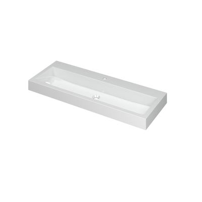 INK Momento wastafel - 120x45x9cm - 1 wasbak - 1 kraangat - polystone wit glans