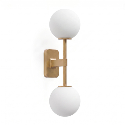 Astro Tacoma Twin Applique / Plafonnier - 230V - IP44 - bulbeux - verre blanc - laiton (or)
