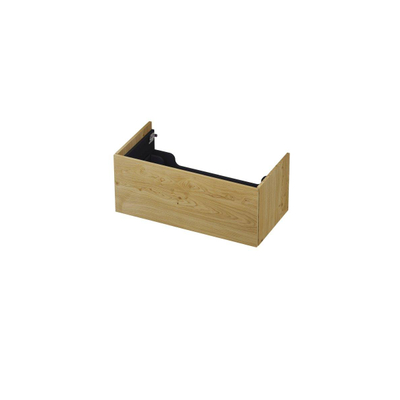 INK Wastafelonderkast - 90x45x37.6cm - 1 lade - push to open - met rechte opdekfronten - MDF - Natur