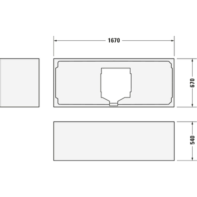 Duravit HappyD 2 baignoire encastrée en matière synthétique acrylique rectangulaire avec soutien dorsal à droite 170x70x46cm sans pieds blanc