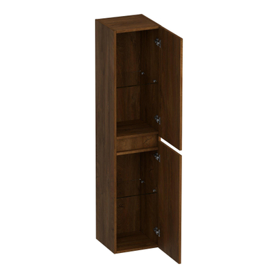 BRAUER Joy Wavy Armoire haute - 160x35x35cm - 1 porte - ouverture à gauche ou à droite - sans poignée - Forest Cacao