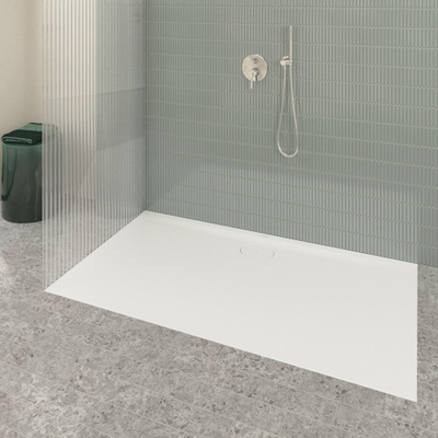 Villeroy & Boch Ecora douchebak - 160x90x3.5cm - afvoer lange zijde - white alpine (wit)
