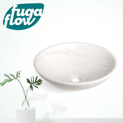 FugaFlow Efficiente Arredo Arino Waskom - 42x42x14cm - rond - marmer - wit