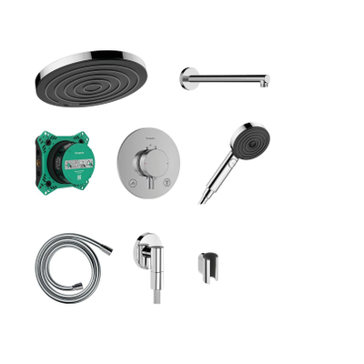 Hansgrohe Pulsify S set de douche encastré - 26cm - brushed black chrome (noir)