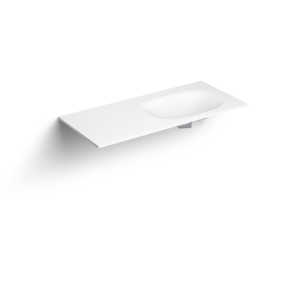 Clou Hammock plan vasque 110x50,3cm cuve simple à droite Aluite Blanc