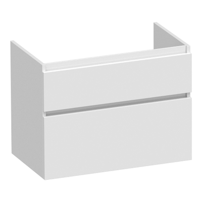 BRAUER Delight wastafelonderkast - 80x46x60cm - 2 softclose lades - greeploos - 1 sifon uitsparing - hoogglans wit