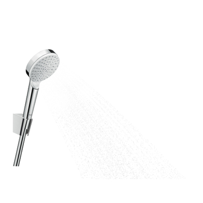 Hansgrohe Crometta 1jet ensemble porte-douche ecosmart avec flexible 125cm blanc chrome