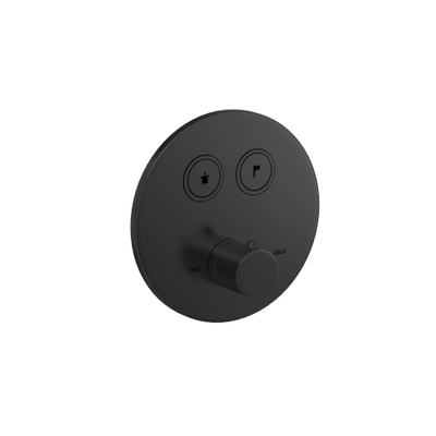 Hotbath COBBER Partie apparente Mitigeur thermostatique encastré 2 boutons poussoirs Noir brossé PVD