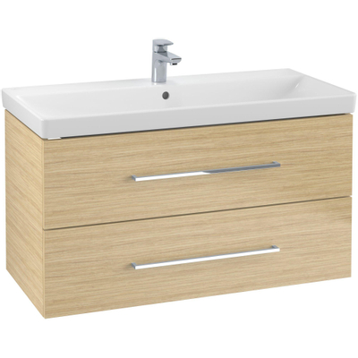 Villeroy & Boch Avento wastafelonderkast - 97.6x51.4cm - 2 lades - Nordic Oak (hout)