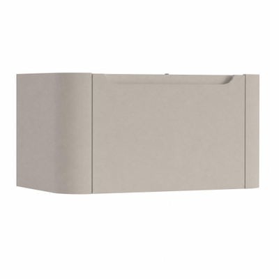 H&R badmeubelen Juice Meuble sous vasque - 80x45x40cm - coins arrondis - 1 tiroir - poignée intégrée - beige mat