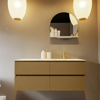 Mondiaz VICA-DLUX ensemble de meuble de salle de bain - 120cm - meuble sous-vasque oro - 4 tiroirs - lavabo encastré cloud droite - 1 trou de robinet - version haute de 60cm - opalo