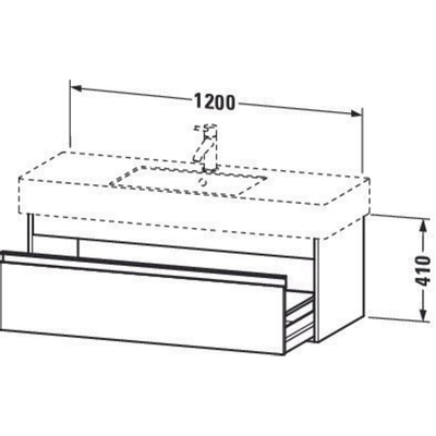 Duravit Ketho Meuble sous-lavabo avec 1 tiroir 120x45.5x41cm pour Vero 032912 basalte