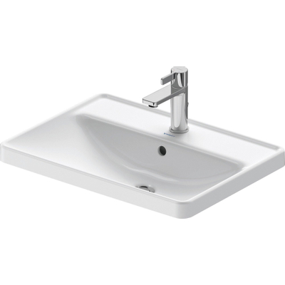 Duravit D-neo Inbouwwastafel - 60x44x17cm - 1 kraangat rechthoek - keramiek - wit