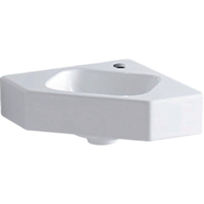 Geberit ICon hoekfontein - 46x33x13cm - 1 wasbak - 1 kraangat Midden - zonder overloopgat - keramiek - glans wit