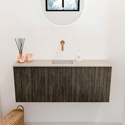 Mondiaz JOYA-DLUX 100cm toiletmeubel - kleur Shadow - Wastafel FAYE positie Midden Zonder kraangat kleur Opalo.