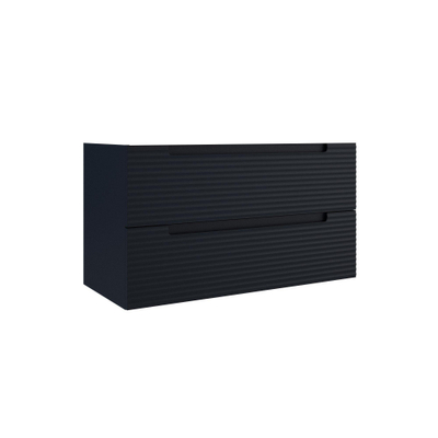 Saniclass Prime Balance Meuble sous lavabo - 100x55x44.9cm - 2 tiroirs - Poignée intégrée - MDF - bleu marine mat