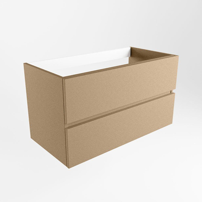 Mondiaz VICA wastafelonderkast - 90x45x50cm - 2 lades - uitsparing midden - softclose - Oro