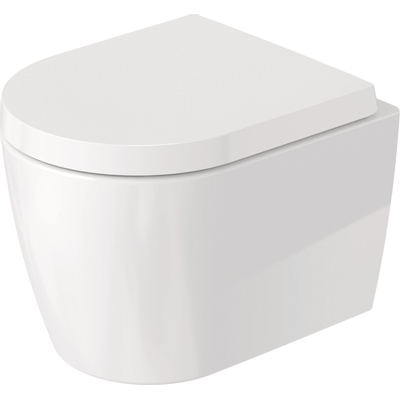 Duravit ME by Starck WC suspendu à fond creux Compact Rimless 37x48cm 4.5litres avec fixation cachée et Wondergliss blanc