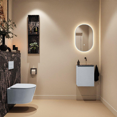 MONDIAZ TURE-DLUX Meuble WC 40 cm Clay. Lavabo EDEN Lava position droite. Sans trou de robinet.