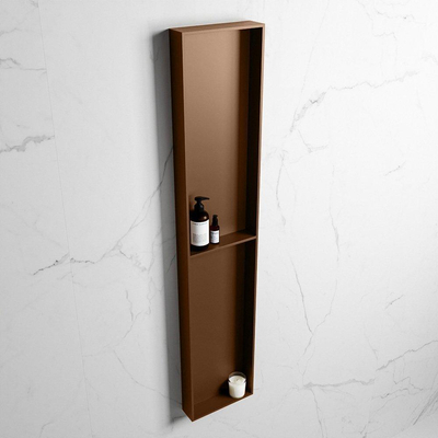 Mondiaz Easy nis 29.5x89.5x8cm voor Inbouw/opbouw 2 open vakken Solid surface Rust/Rust
