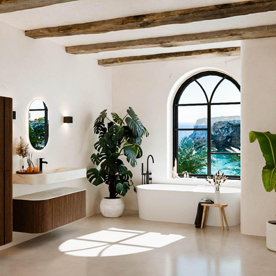 MONDIAZ THOR-DLUX 120cm badmeubel ronding links + rechts kleur Walnut met 1 lade en 2 deuren. Vrijhangende wastafel CLOUD Midden 1 kraangat kleur Ostra.