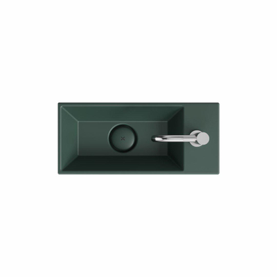 Crosswater Counter Basins Beck Cloakroom wastafel - inclusief vrije doorstroomafvoer 1TH - 450x200mm - mat groen