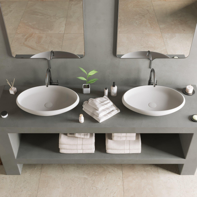 Ideavit vrijstaande wastafel - 60x40x11.2cm - solid surface wit mat