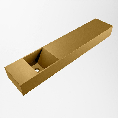 Mondiaz TYNE Lavabo - 110x23x12cm - vasque à gauche - sans trous de robinet - solid surface - Oro