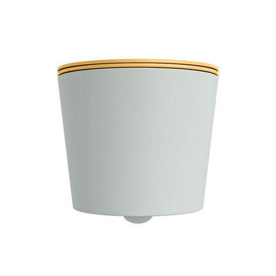 Mondiaz LAVIE hangtoilet – spoelrandloos – 36 x 53 cm – met softclose zitting – Greey (lichtgroen/grijs), zitting Ocher (geel)