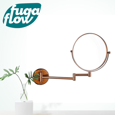 FugaFlow make-up spiegel - 20cm - rond - PVD - geborsteld koper -