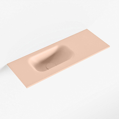 Mondiaz EDEN Fontein - 60x23x0.9cm - wasbak Links - zonder kraangaten - voor toiletmeubel - Solid surface - Rosee