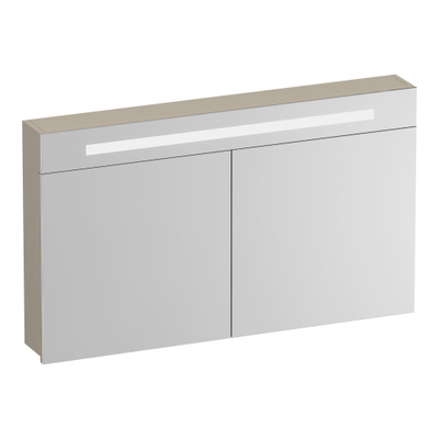 BRAUER Promise spiegelkast – 119x70x15 cm – directe LED boven – 2 deuren – Beige mat