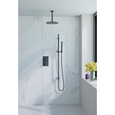 FugaFlow Eccelente Acces Glijstang met geïntegreerde wandaansluitbocht - 90cm - mat zwart