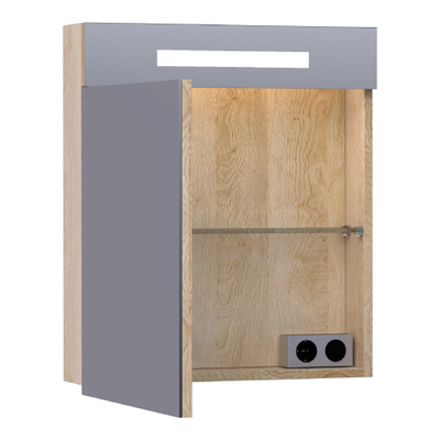 Miroir de toilette BRAUER Promise - 60x70x15cm -- avec éclairage direct 1 porte miroir simple à gauche