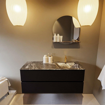 Mondiaz VICA-DLUX Ensemble de meuble de salle de bain - 120cm - meuble sous-vasque urban - 2 tiroirs - lavabo encastré cloud droite - 1 trou de robinet - version haute de 60cm - lave